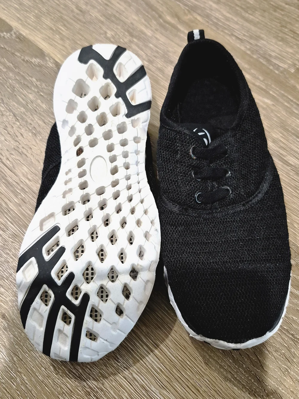 Black Knit Slip-On Sneakers with White Sole